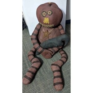 Rare HTF Honey And Me Large Smiling Pumpkin Fall Halloween Primitive Crow 24"